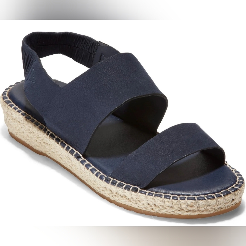 Womens Cole Haan Cloudfeel Espadrille -  Dark Blue  Leather, Size 7.5 .B